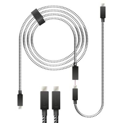 Lioncast Ladekabel für PS5 | 3,5m + 0,5m Schnell-Ladekabel für Sony PS5 | Ps5 Controllerkabel für Controller Dualsense | PS 5 Ladekabel mit Nylonmantel (Knickschutz) von Lioncast