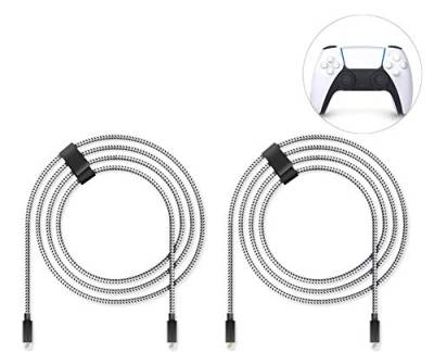 Lioncast Ladekabel für PS5 | 4 Meter Schnell-Ladekabel (USB-C/USB-C) für Sony PS5 | PS 5 Controllerkabel für Controller Dualsense | Ps5 Ladekabel mit Nylonmantel (Knickschutz) - 2 Stück von Lioncast