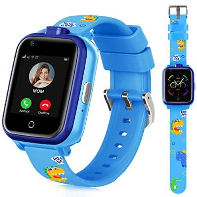 LiveGo 4G Kinder-Smartwatch mit GPS-Tracker und Anrufen, HD-Touchscreen, Kinder-Handyuhr, kombiniert SMS, Videoanruf, SOS, Schrittzähler, 4G, Smartwatch für Kinder, Jungen, Mädchen, 6–12 (t13 blau) von LiveGo