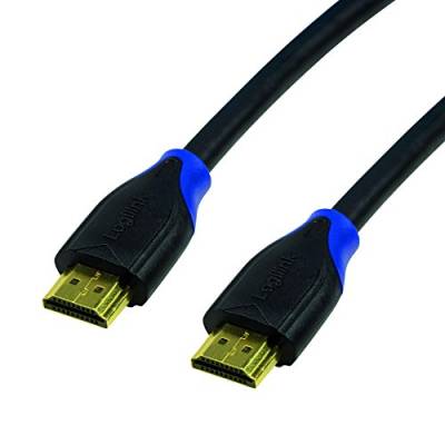 LogiLink CH0063 HDMI Anschlusskabel, Standard: High Speed mit Ethernet für Auflösungen bis 4096 x 2160, Ultra HD und 3D Schwarz, 3m von Logilink