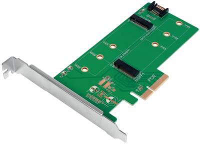 LogiLink Dual M.2 PCI-Express Karte für SATA & PCIe SATA SSD von Logilink