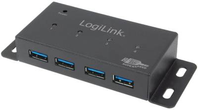 LogiLink USB 3.0 Hub für Wandmontage, 4 Port, Metallgehäuse von Logilink