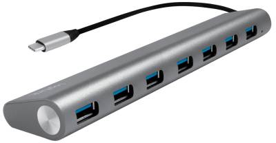 LogiLink USB 3.0 Hub mit USB-C 3.1 Anschluss, 7-Port, grau von Logilink