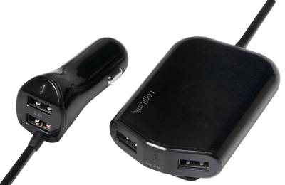 LogiLink USB KFZ-Ladegerät für Vorder- & Rücksitze, schwarz von Logilink