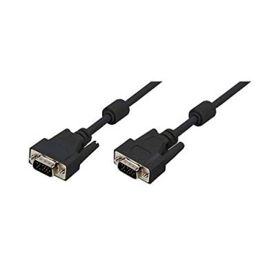 Logilink VGA Monitor Kabel 1,8m HD DSUB 15-pin(männlich/männlich, 2-fache Abschirmung, Ferritkern) schwarz von Logilink