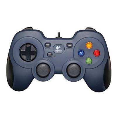 Logitech F310 kabelgebundenes Gamepad, Controller mit Konsolenartigem Layout, 4 Tasten D-Pad, XInput/DirectInput, Komfortable Griffflächen, 1,8 m Kabel, PC - Blau/Grau von Logitech G