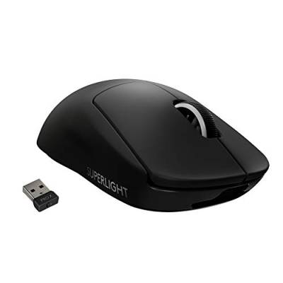 Logitech G PRO X SUPERLIGHT kabellose Gaming-Maus mit HERO 25K Sensor, Ultra-leicht mit 63g, 5 programmierbare Tasten, 70 Stunden Akkulaufzeit, Zero Additive PTFE Feet, PC/Mac - Schwarz von Logitech G