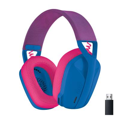 Logitech Gaming G435 LIGHTSPEED kabelloses Gaming Headset - blau, leichte Over-Ear-Kopfhörer, Integrierte Mikrofone, 18h Akku, Kompatibel mit Dolby At von Logitech Gaming