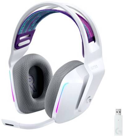 Logitech Gaming G733 LIGHTSPEED Gaming On Ear Headset Funk 7.1 Surround Weiß Lautstärkeregelung von Logitech Gaming