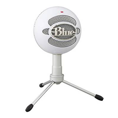 Blue Snowball iCE USB-Mikrofon für Aufnahmen, Streaming, Podcasting, Gaming auf PC und Mac, Kondensatormikrofon mit Nierenkapsel, Verstellbarer Tischständer, Plug 'n Play - Weiß von Logitech for Creators