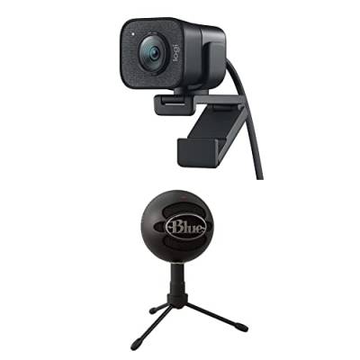 Logitech Streamcam Webcam für Live Streaming und Inhaltserstellung, Vertikales Video in Full HD 1080p bei 60 fps, Smart-autofokus + Blue Snowball iCE USB-Mikrofon zum Aufnehmen und Streamen von Logitech for Creators