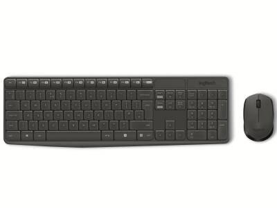 LOGITECH Tastatur- und Maus-Set MK235, Wireless, anthrazit von Logitech