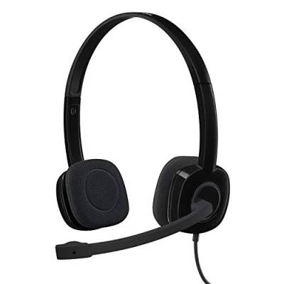 Logitech H150 Kopfhörer mit Mikrofon, Stereo-Headset, Mikrofon und Kopfbügel Verstellbar, Schaumstoff-Ohrpolster, Audio/Mikrofon Dualanschluss mit zwei 3,5mm Klinken, PC/Laptop - Schwarz von Logitech