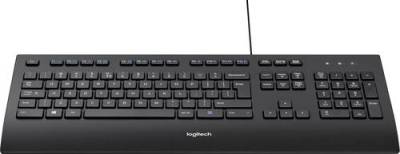 Logitech K280e B2B USB Tastatur Deutsch, QWERTZ Schwarz Spritzwassergeschützt von Logitech