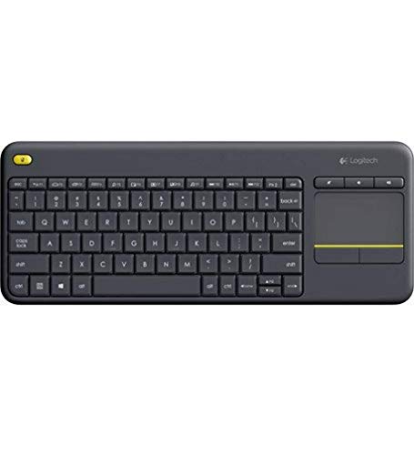 Logitech K400 Plus Kabellose TV-Tastatur mit Touchpad, 2.4 GHz Verbindung via Unifying USB-Empfänger, Programmierbare Multimedia-Tasten, Windows/Android/ChromeOS, Ungarisches QWERTY-Layout - Schwarz von Logitech