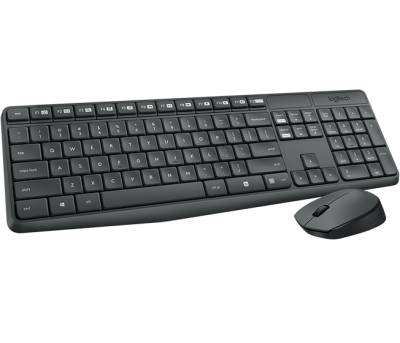 Logitech MK235 Desktopset, kabellos, DE-Layout Tastatur und Maus, AES-Verschlüsselung von Logitech