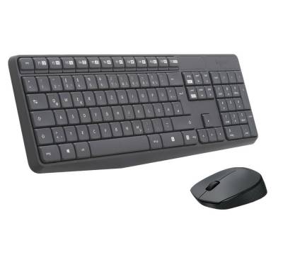 Logitech MK235 Kabellose Tastatur & Maus Combo-Set Wireless QWERTZ Deutsch Tastatur von Logitech