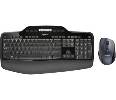Logitech MK710 Desktopset, kabellos, DE-Layout Tastatur und Maus, AES-Verschlüsselung von Logitech