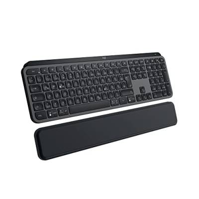 Logitech MX Keys S Plus kabellose Tastatur, Low Profile, Fluid Quiet Typing, Programmable, Backlighting, Bluetooth, Rechargeable, für Windows PC/Linux/Chrome/Mac- Graphit, Deutsches QWERTZ-Layout von Logitech