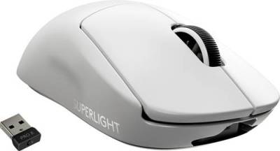 Logitech PRO X SUPERLIGHT Gaming-Maus Funk Optisch Weiß 5 Tasten 16000 dpi Wiederaufladbar von Logitech