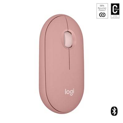 Logitech Pebble Mouse 2 M350S Rosa - Schlanke, kompakte Bluetooth®-Maus von Logitech