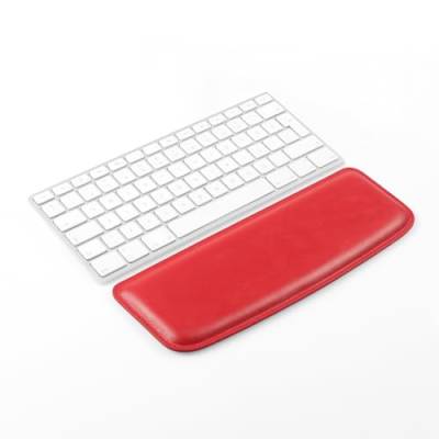 Londo PU-Leder-Tastaturunterlage - Premium-ergonomische Unterstützung für komfortables Tippen bei der Arbeit und zu Hause (Rot, Mittel) von Londo