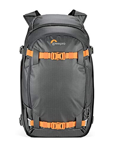 Lowepro Whistler 450 AW II, 4-Jahreszeiten-Kamerarucksack aus Recycling-Material, Wetterfeste Hülle, Kameratasche für den Professionellen Einsatz, Passend für 15" Laptop, Einlegepolster, Grau von Lowepro