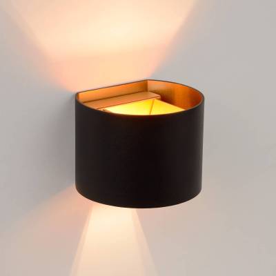 LED-Wandleuchte Xio, Breite 13 cm, schwarz von Lucide