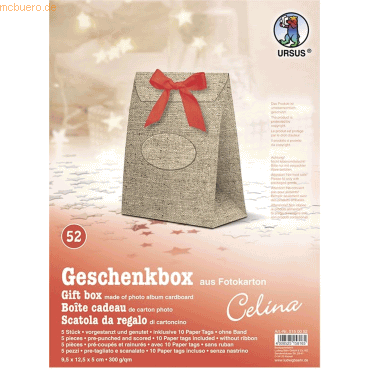 Ludwig Bähr Geschenkbox Celina 9,5x12,5x5cm VE=5 Stück Motiv: 52 von Ludwig Bähr
