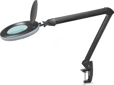 LUMENO 7215SWIII - Lupenleuchte, LED, Ø 125 mm Echtglaslinse, 5 Dioptrien, schwarz von Lumeno