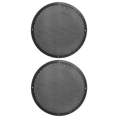 MACHSWON 2 stücke 10'' Kunststoff Audio Lautsprecher Abdeckung Mesh Subwoofer Grill Horn Guard Dekorative Kreis Gitter Protector Schwarz für Auto Auto von MACHSWON