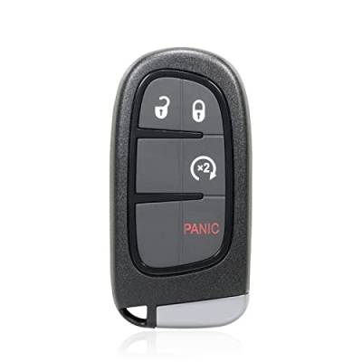 MACHSWON Ersatz Keyless Entry Remote Car Key Fob für Jeep Cherokee 2014-2022 4 Tasten mit Türschlüssel 4A Chip Schwarz 433MHz GQ4-54T von MACHSWON