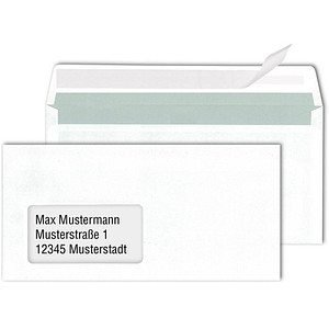 MAILmedia Briefumschläge DIN lang mit Fenster weiß haftklebend 500 St. von MAILmedia