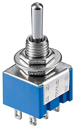 MANAX® Kippschalter Miniatur EIN-AUS-EIN, 6 Pins, blaues Gehäuse, 5 Stück von MANAX
