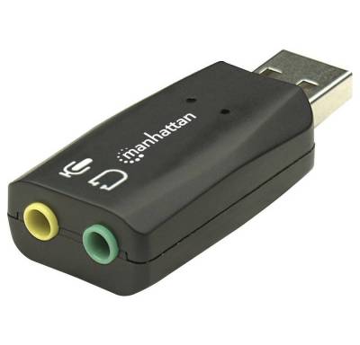 MANHATTAN Hi-Speed USB 3D Sound Adapter Soundkarte, externe Kopfhöreranschlüsse von MANHATTAN