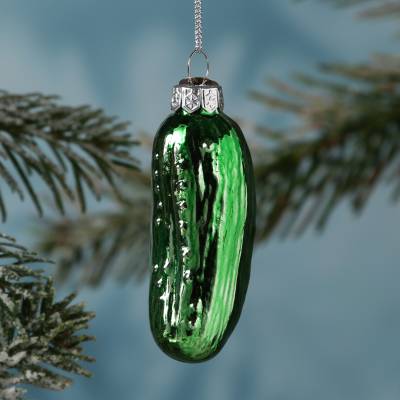 Weihnachtsbaumschmuck GURKE - Glas - inkl. Aufhänger - glänzend - H... von MARELIDA