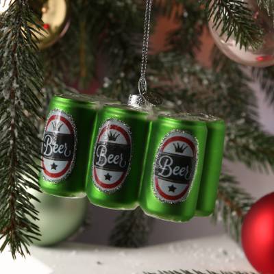 Weihnachtsbaumschmuck SIXPACK Bier - Glas - inkl. Aufhänger - H: 5,... von MARELIDA