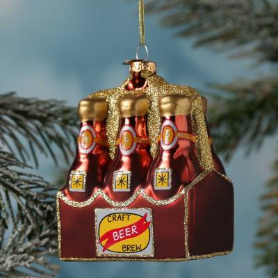 Weihnachtsbaumschmuck SIXPACK Craftbeer - Glas - Christbaumschmuck ... von MARELIDA