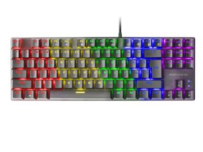 MARSGAMING MK80 Schwarz, Mechanische Gaming Tastatur TKL FRGB, Antighosting, Switch Mechanischer Braun, US Sprache von MARSGAMING