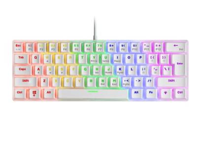 Mars Gaming MK60 Weiß, Mechanische Gaming Tastatur FRGB, Antighosting, Switch Mechanischer Rot, US Sprache von MARSGAMING