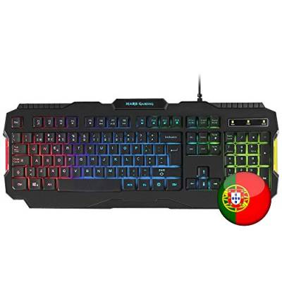 Mars Gaming MRK0PORTU, Gaming Tastatur, RGB Regenbogen Hintergrundbeleuchtung, Antighosting, Portugiesisch Sprache von MARSGAMING