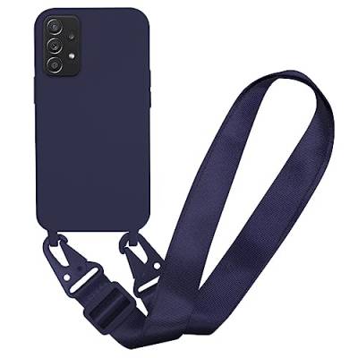 MBSLFY Silikon Handykette für Samsung Galaxy A53 5G Hülle mit Band,Verstellbarer Halskette Handyhülle,Necklace Hülle mit Band, Handyhülle für zum Umhängen,Case mit Schnur,Navy blau von MBSLFY
