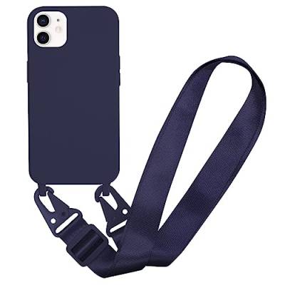 MBSLFY Silikon Handykette für iPhone 11 Hülle mit Band,Verstellbarer Halskette Handyhülle,Necklace Hülle mit Band, Handyhülle für zum Umhängen,Case mit Schnur,Navy blau von MBSLFY