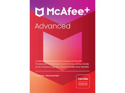MCAFEE+ ADVANCED - FAMILY, 1 Jahr, Code in einer Box [PC, iOS, Mac, Android] [Multiplattform] von MCAFEE