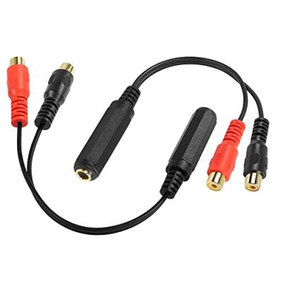 MEIRIYFA 1/4 6.35mm TRS auf RCA Y Splitter Kabel, 2RCA Buchse auf 6.35mm Buchse Stereo Audio Kabel Adapter (2Pack, 24cm) von MEIRIYFA