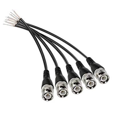 MEIRIYFA BNC Pigtail Kabel Bare Wire, BNC Stecker mit offenem Ende Draht für CCTV Kamera Terminal Adpater (5pcs BNC Stecker) von MEIRIYFA