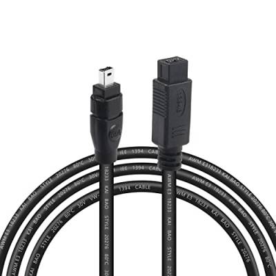 MEIRIYFA Firewire Kabel IEEE 1394 9-poliger Stecker auf 4-poligen Stecker Firewire DV 800 auf 400 Adapterkabel für Drucker, Scanner, Digitalkamera, SLR - 1,8 m von MEIRIYFA
