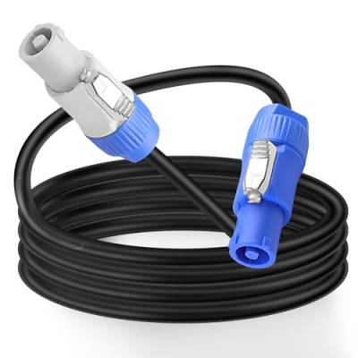 MEIRIYFA PowerCon Netzkabel Professionelle AC 16AWG 3 PIN PowerCon Stecker auf Stecker Blau in Grau Out Kabel für LED Schirm Strahl bewegliche Kopfleuchte, Bühnenlicht, Lautsprecher (1M) von MEIRIYFA