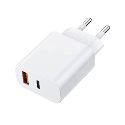 30W USB C Ladegerät PD3.0 Netzteil Schnellladegerät 2 Port Kompatibel mit Google Pixel 6/6a/ 6 Pro / 7/7 Pro iPhone 15/14 /13/13 Pro/ProMax/Galaxy S22/21/ PD & QC Ladestecker Netzstecker von MEROM