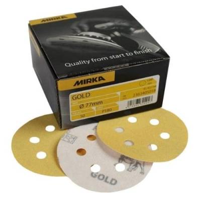 MIRKA 2975563 Gold Grip Schleifscheiben, 77 mm, 6 Löcher, Korn 220 - Verpackungseinheiten 50 von MIRKA